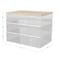 Martha Stewart Brody Clear Plastic Storage Organizer Bins W/ Light Natural Paulownia Wood Lid, Med 7.5in x 3in, 3PK BE-PB4516-3WD-CL-NT-MS - alternate 3